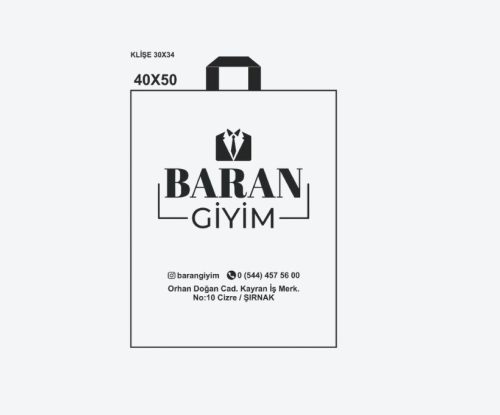 40x50 Baskılı Saplı Giyim Poşeti