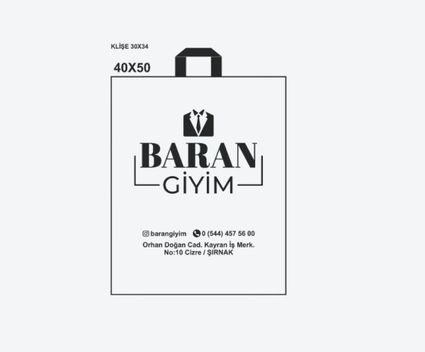 40x50 Baskılı Saplı Giyim Poşeti