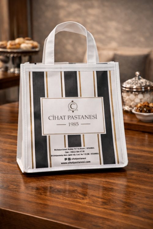 Baskılı Pastane Bez Çanta