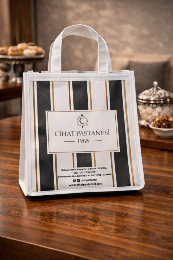 Baskılı Pastane Bez Çanta
