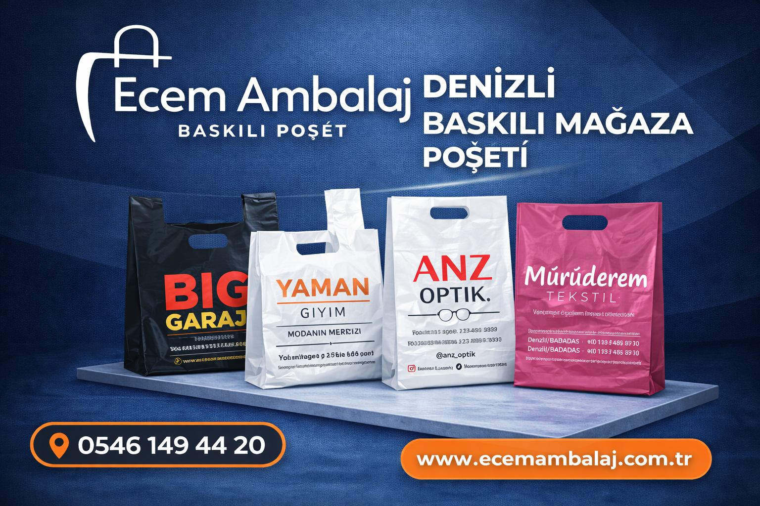 Denizli baskılı mağaza poşeti imalatı ve logo baskılı mağaza poşeti üretimi Ecem Ambalaj