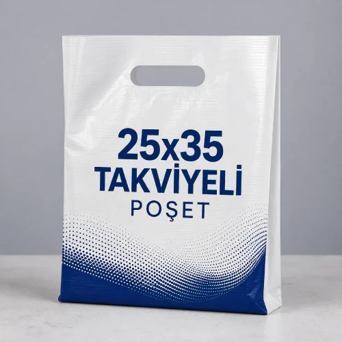25x35 takviyeli poşet baskılı mağaza poşeti dayanıklı plastik alışveriş poşeti