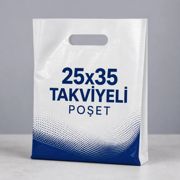 25x35 takviyeli poşet baskılı mağaza poşeti dayanıklı plastik alışveriş poşeti
